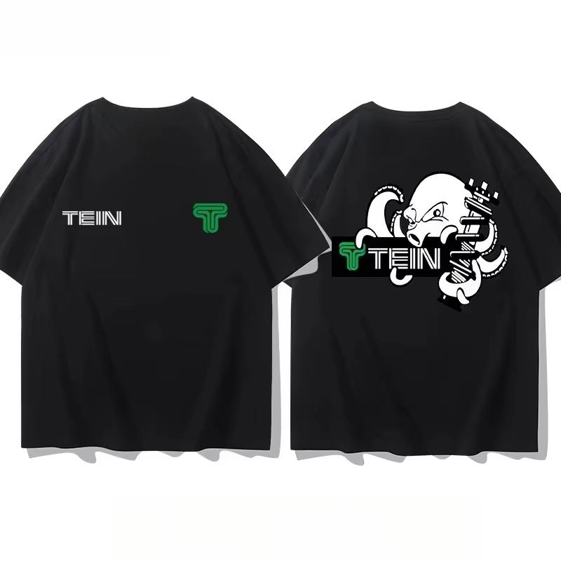 2025 Japan TEIN Shock Absorber Modified Car Creative T-shirt Casual Men and Women Motorcycle Club Short Sleeve Cotton Top