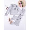 Hot-Selling Girls' Spring and Autumn Set Hooded Knit Sweater Soft Skin-Friendly Autumn and Winter Long-Sleeve Solid Color Long Pants Casual