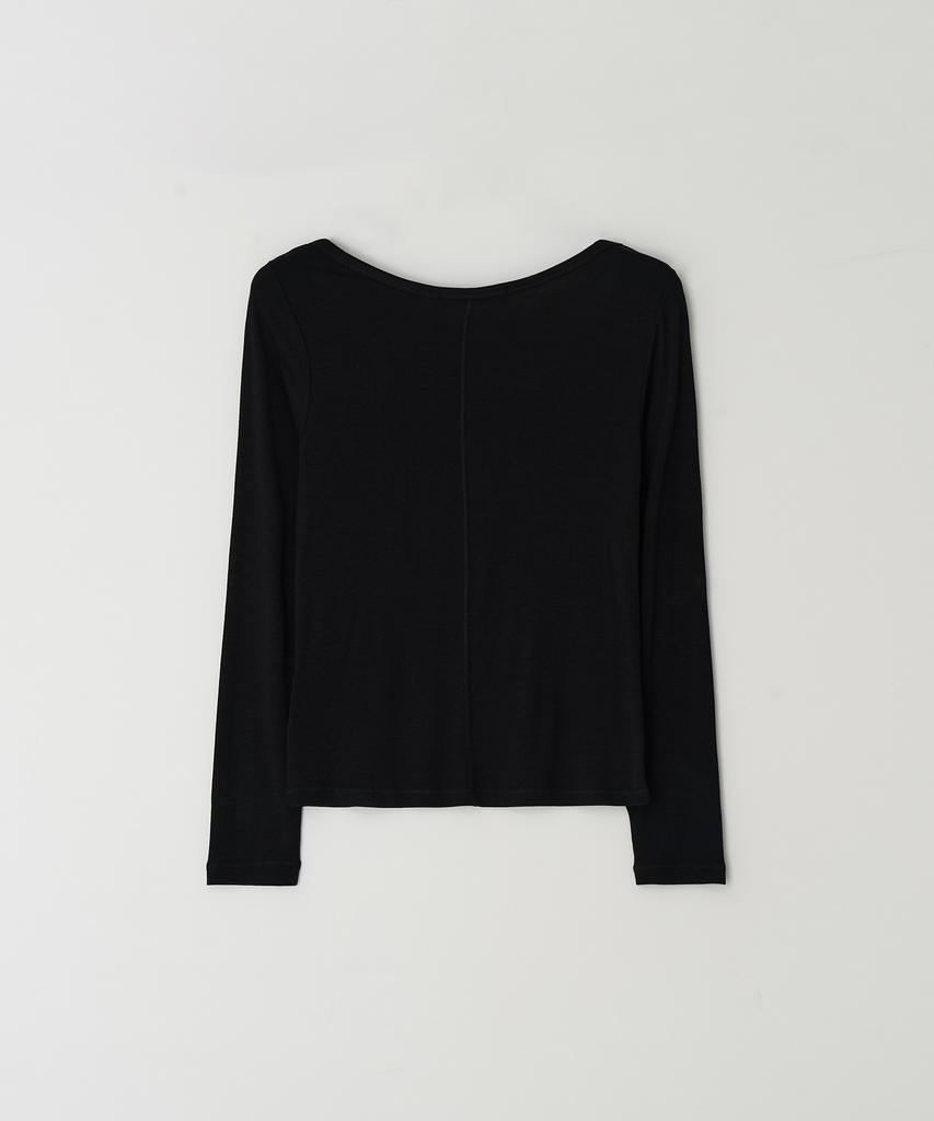 THE PENNY Back Detail Long Sleeveless T - Black