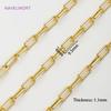 1 Meter 18K Gold Plated Brass Bulk Chains For Needlework,Decorative Chain For Jewellery,DIY Handmade Necklace Bracelet Finding