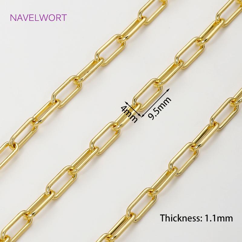 

1 Meter 18K Gold Plated Brass Bulk Chains For Needlework,Decorative Chain For Jewellery,DIY Handmade Necklace Bracelet Finding 1 Meter