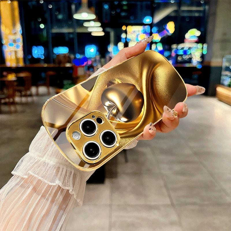 Electroplated Gold Oval iPhone Case for Apple 11/12/13/14 Pro Max