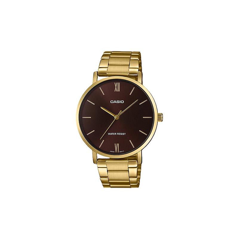 

Casio DRESS Series Fashion Trendy Business Retro Casual Simple Pointer Design Large Disc Waterproof Quartz Movement Stainless Steel Strap MTP-VT01G-5B чёрный
