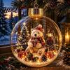 Decorative Ornaments for Home Glowing Christmas Story Ornament Mini Holiday Scene In Ball Light Up Hanging Baubles Clear Plastic Ball Xmas