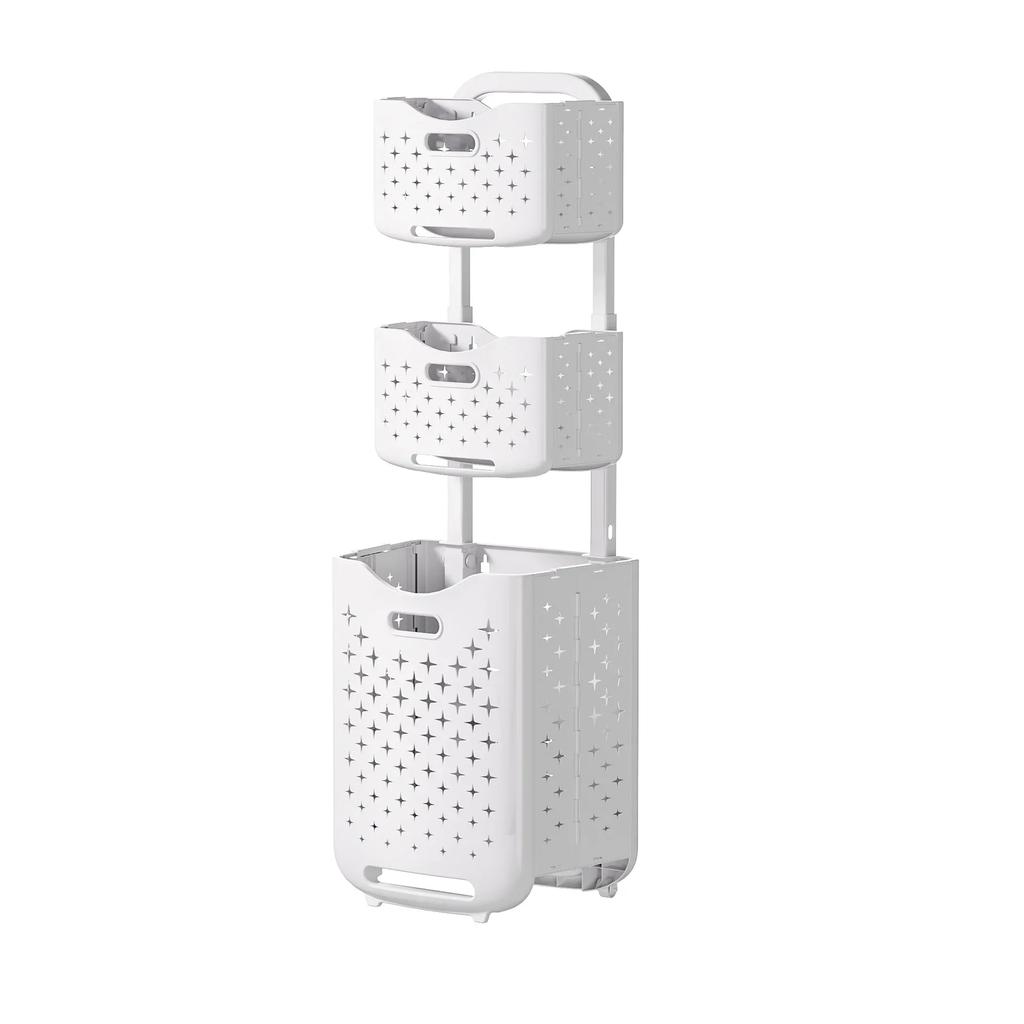 Movable Foldable Laundry Basket Dirty Clothes Storage Basket Clothes Storage Rack Bathroom Organizer Home Daily Storage Supplies