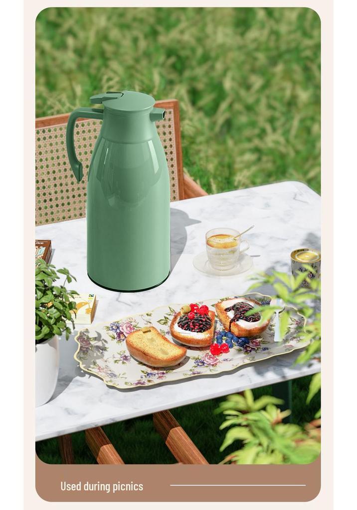Large Capacity Glass Liner Insulated Thermos Pot - Home Hot Water Dispenser, Thickened and Portable