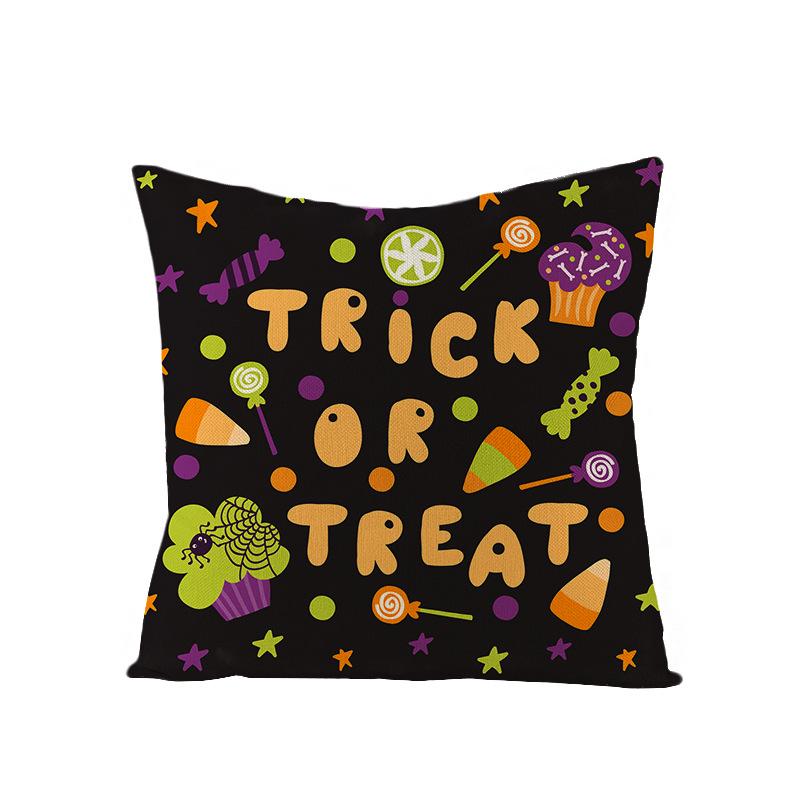 New Home Furnishings Halloween Polyester Pillow Case Home Pumpkin Ghost Fire Cushion Waist Pillow Case