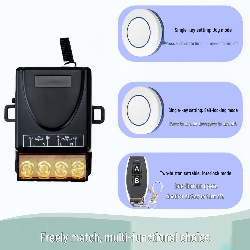 Wireless Remote Control Switch for 30A 220V Home Appliances