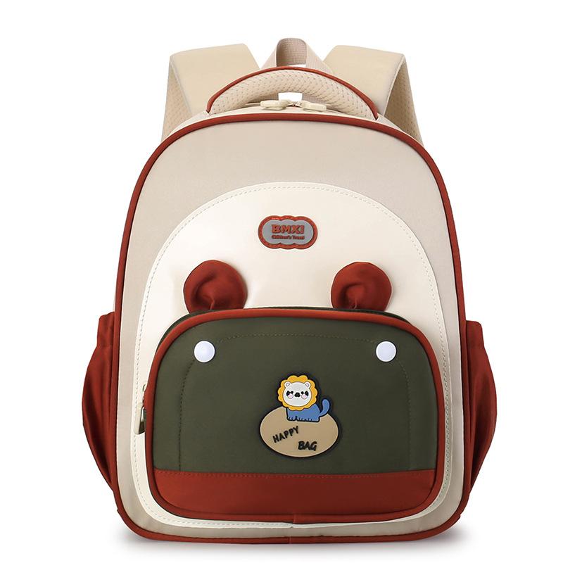 Kindergarten Schoolbag Cartoon Color-matching Lightweight Backpack Boys And Girls Children Schoolbag хаки