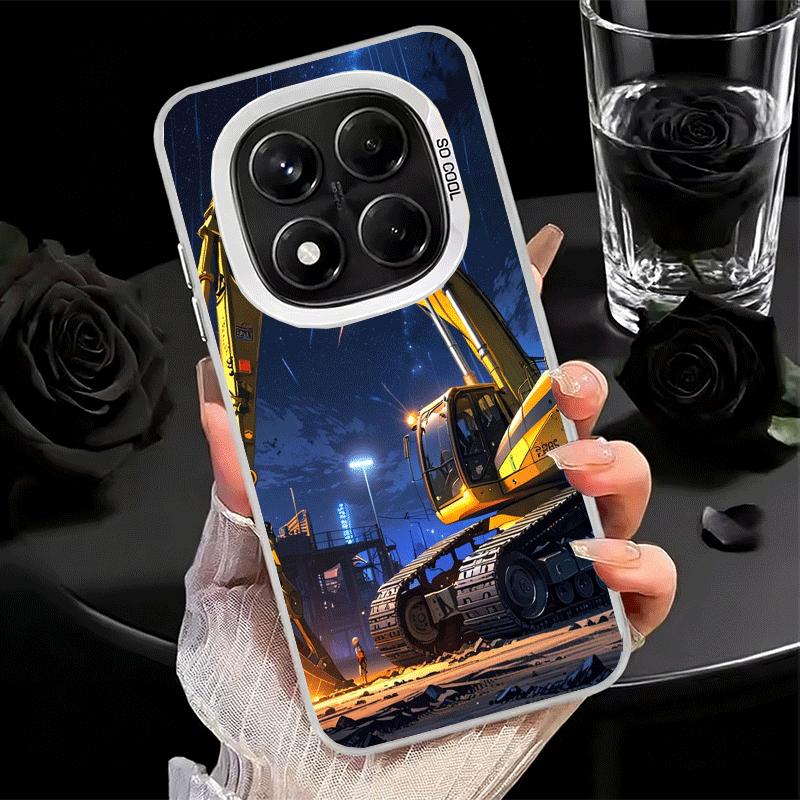 Excavating Machinery Cool Soft Phone Case for Xiaomi Redmi Note 13 14 15 Pro Plus 12S 12 11S 11 11T 10S 10 Shockproof Cover Back
