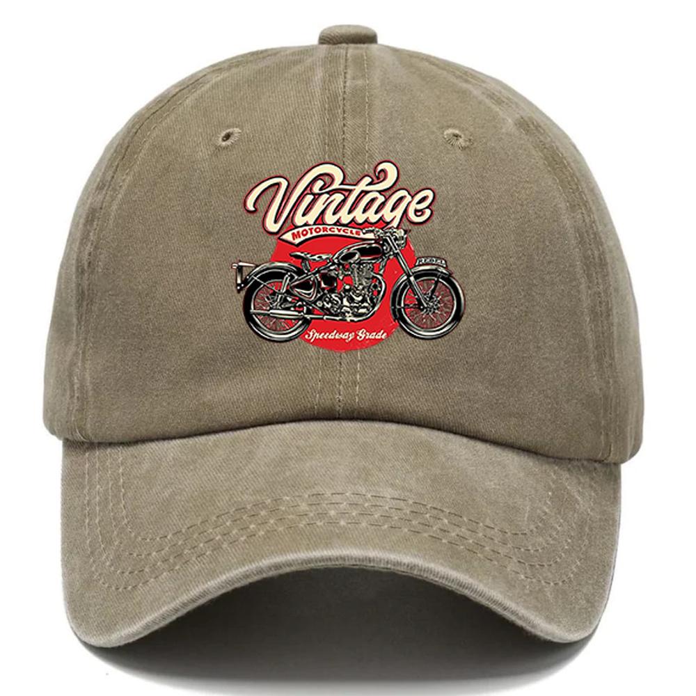 Classic Vintage MotorcycleThemed Baseball Cap Breathable Fishing Dad Hat Available In Multiple Colors Adjustable Suitable