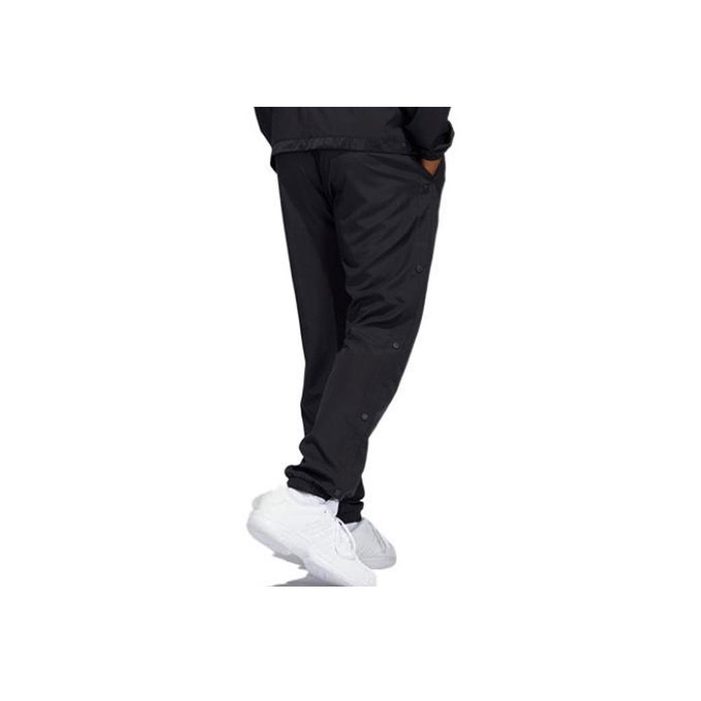 Adidas Originals Trefoil Solid Casual Basketball Pants Men Bottoms Black HF4198