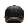 Men's Winter Warmth baseball Cap with Ear Protection - Thickened Faux Leather, Faux Fur Lining for Middle-Aged & Elderly