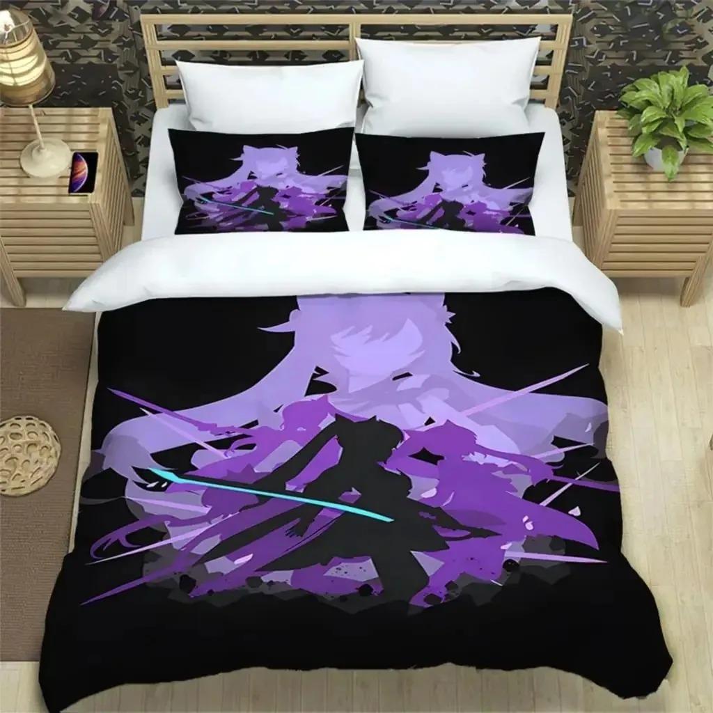 Exquisite 3D Cartoon Genshin Impact Wallpaper Anime Digital Printing Bedding Set Duvet Cover Comforter Bed Kids Girl Boys Gift