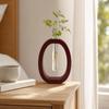 Wooden Hydroponic Flower Vase Home Decoration Desk Ornaments Glass Tube Vase Creative Design Minimalist Flower Holder