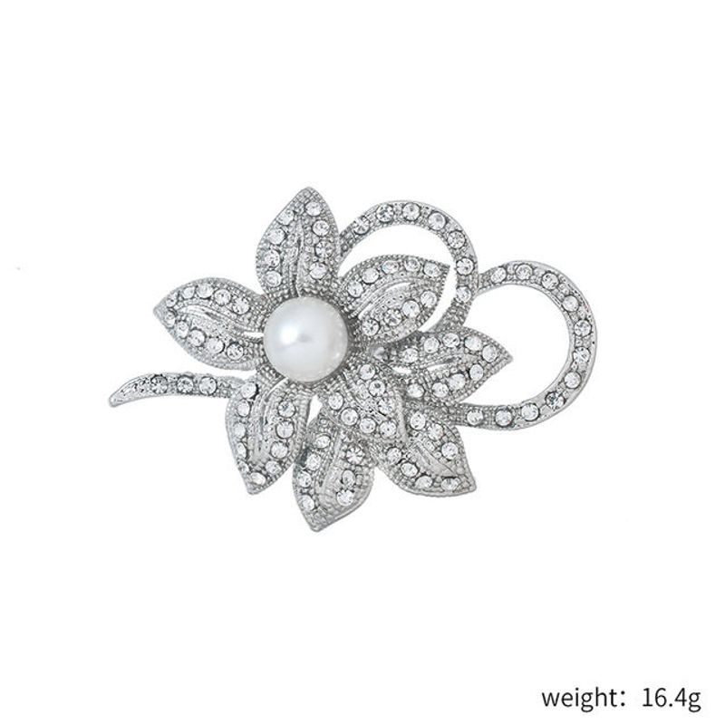 SUNFLOWER Pearl Brooch Pin File Rhinestone Wedding Dress Collar Pin Fashion Fashion Costume Accessories