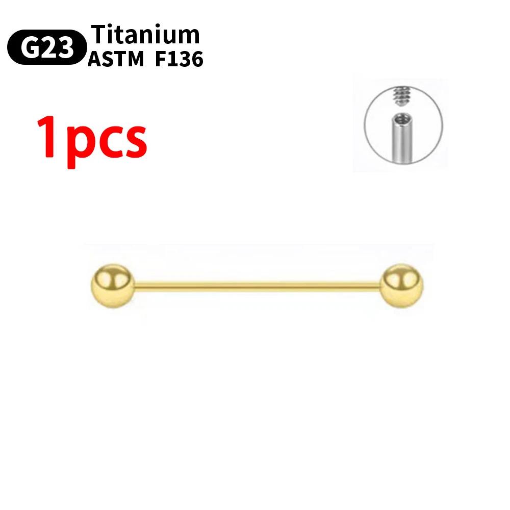 1/10pcs External Internal thread Piercing Jewelry G23 Titanium 14G 16G Long Industrial Barbell Ring Tongue Sexy Barbell