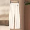 Xuexi Damen locker gerade geschnittene Hose mit elastischem Bund