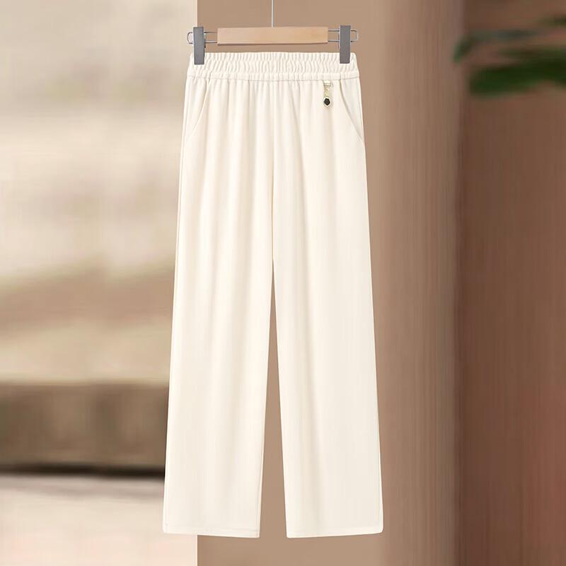 Xuexi Damen locker gerade geschnittene Hose mit elastischem Bund