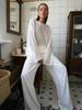 Lightweight Knit Pullover Sweater with Wide Round Neck and Flared Long Sleeves Loose Fit Layered Hem Casual Top for Women