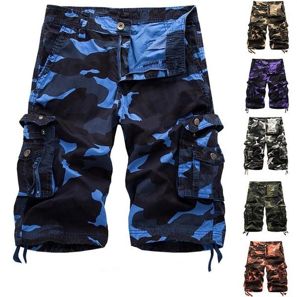 New Summer Men's Overalls Camouflage Middle Pants Men's Cargo Shorts 6 Color