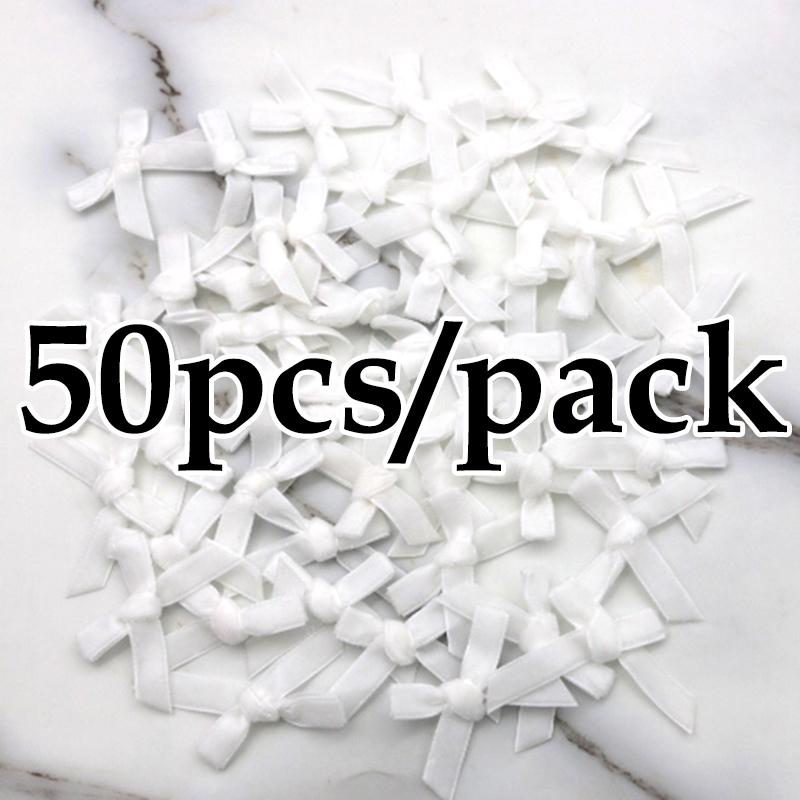 (50 Pcs/pack)5*5cm Velvet Bow Flesh Pink Colourful Ribbon Bows Small Size Polyester Satin Ribbon Bow Flower DIY Craft Decoration