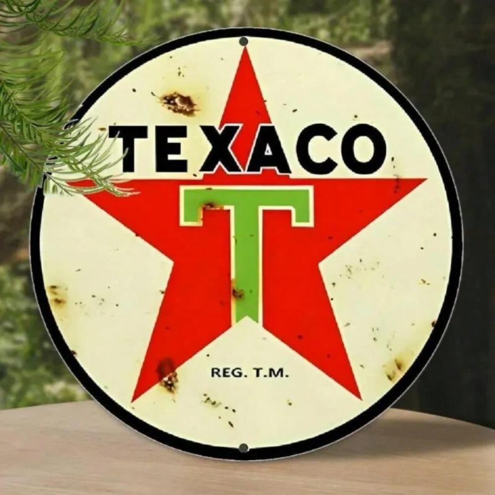 Vintage Texaco Gasoline Metal Sign Retro Garage Wall Decor Weatherproof Man Cave Collectible