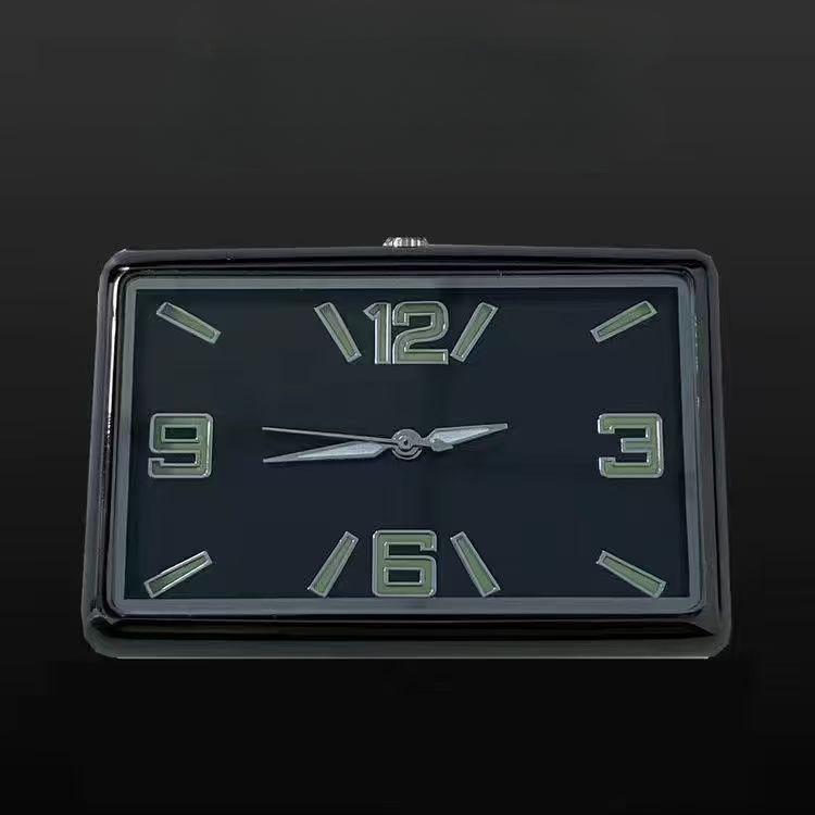 

1 шт. Мини светящиеся автоматические часы для автомобиля, внутренние наклеиваемые кварцевые часы для приборной панели, часы для стайлинга автомобильных аксессуаров 48X32MM чёрный