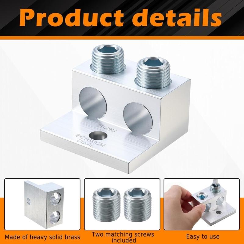 Heavy Type Aluminum Grounding Lugs Double Port Anti Corrosion Terminals Connectors Easyly Installation