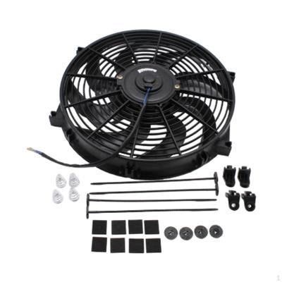 14" inç Evrensel İnce Fan Elektrikli Radyatör Soğutucular 12V Montaj Kiti Siyah 2.64" Kalınlık Kolay