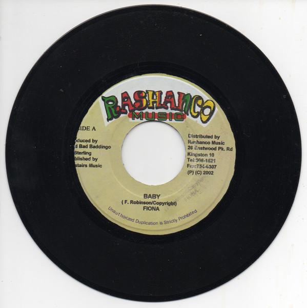 

7inch Record FIONA - Baby NONE Rashanco Music 2002 Jamaica Reggae, Ska & Dub Used