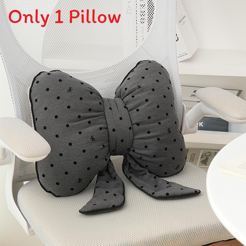 Modern Minimalist Dot Pattern Butterfly Bow Sofa Cushion With Pp Cotton Filling For Home Decor