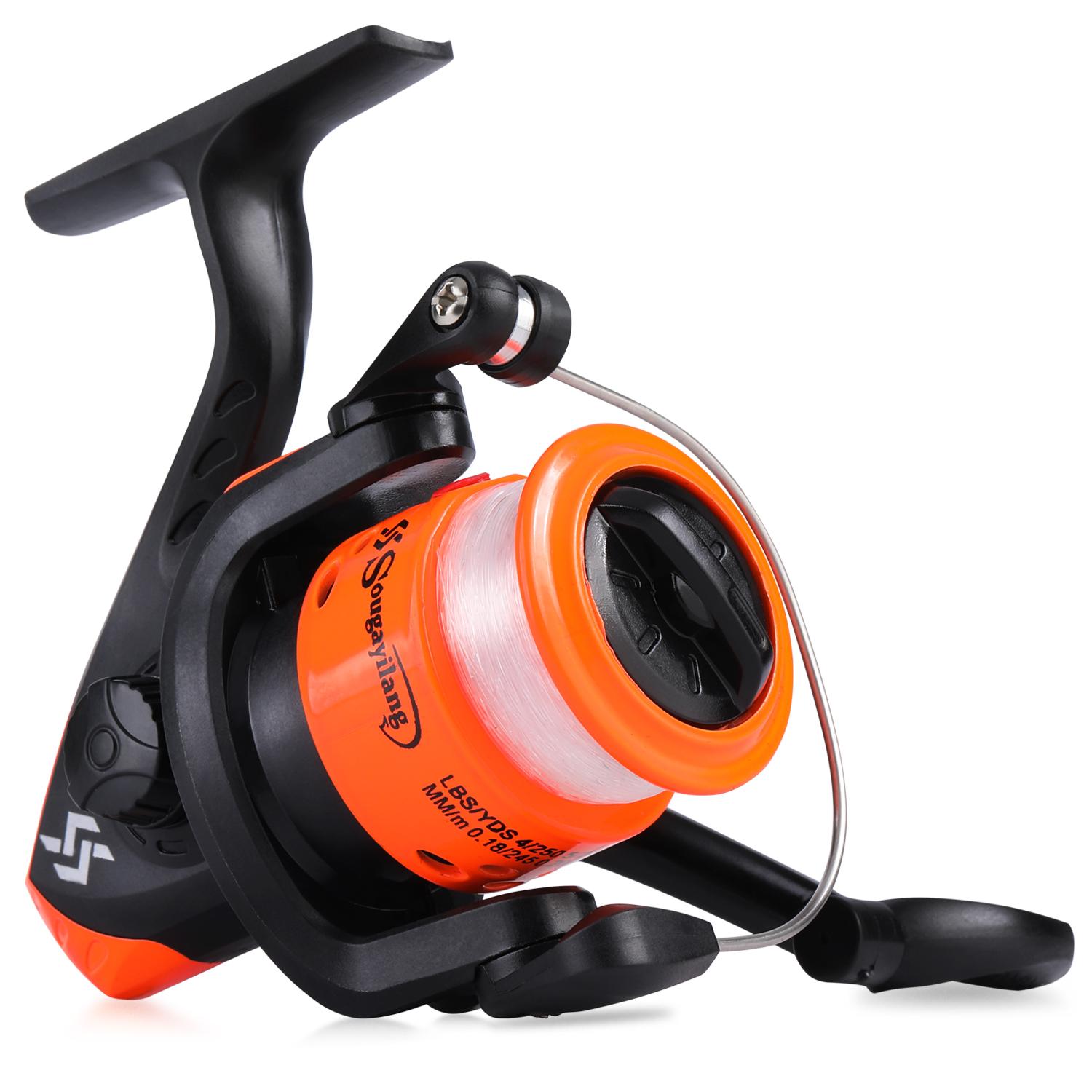 

SOUGAYILANG Спиннинговая рыболовная катушка передаточное число 5,2:1 3BB Легкая сверхгладкая рыболовная катушка для морской рыбалки Макс. драге 5 кг оранжевый