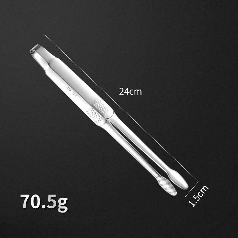 Walnut Stainless Steel Food Anti-scalding Food Clip Food Tongs Meat Salad Bread Serving Tongs for Barbecue Cooking Utensils