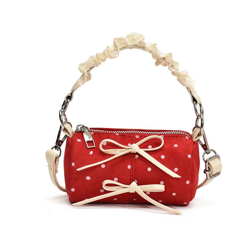 Kids Dot Pattern Canvas Mini Backpack With Adjustable Straps For Daily Use