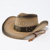 New Western Cowboy Straw Hat European and American Gradual Change Color Retro Panama Straw Hat Fashion Jazz Top Hat
