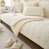 Milk Fiber Sofa Cushion Winter Thickened Fleece Cushion Non-Slip Leather Sofa Cover Cover Cloth