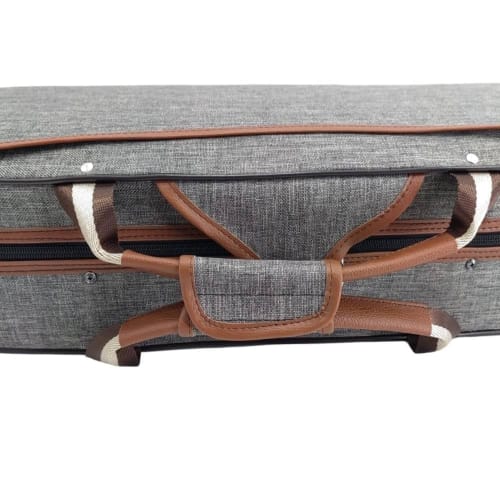 WUQIMUSC 4/4 Full Size Violin Case, Nylon Oxford Cloth, Lightweight Box with Adjustable Shoulder Strap, Travel Violin Case Bag (Gray)