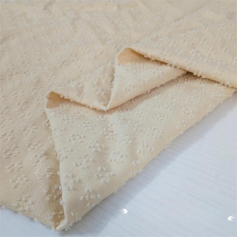 Praná Čistá Bavlna Džínová Žakárová Látka Vintage Háčkovaná pro DIY Šití Bundy Košile Šaty Oblečení Designové Látky Látka