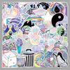 50PCS Holographic Laser Graffiti Stickers for Journals, Skateboards, Water Bottles, and Luggage