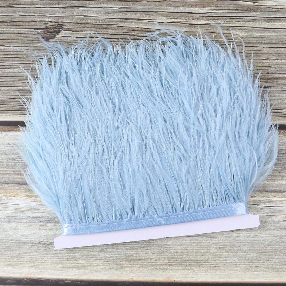 1 Meter Ostrich feather Trim Ribbon Dyed Various Long Ostrich Fringe 8-10CM feathers for crafts Dress/skirt Sewing Accessory