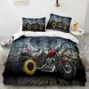 3D Print Motorcycle Bedding Set Boys Girls Twin Queen Size Duvet Cover Pillowcase Bed Boys Adult Fashion Home Textileextile