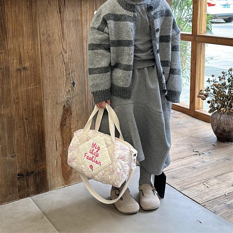 Playful Print Floral Childrens Crossbody Bag Eyecatching Cylinder Shoulder Bag Kids For