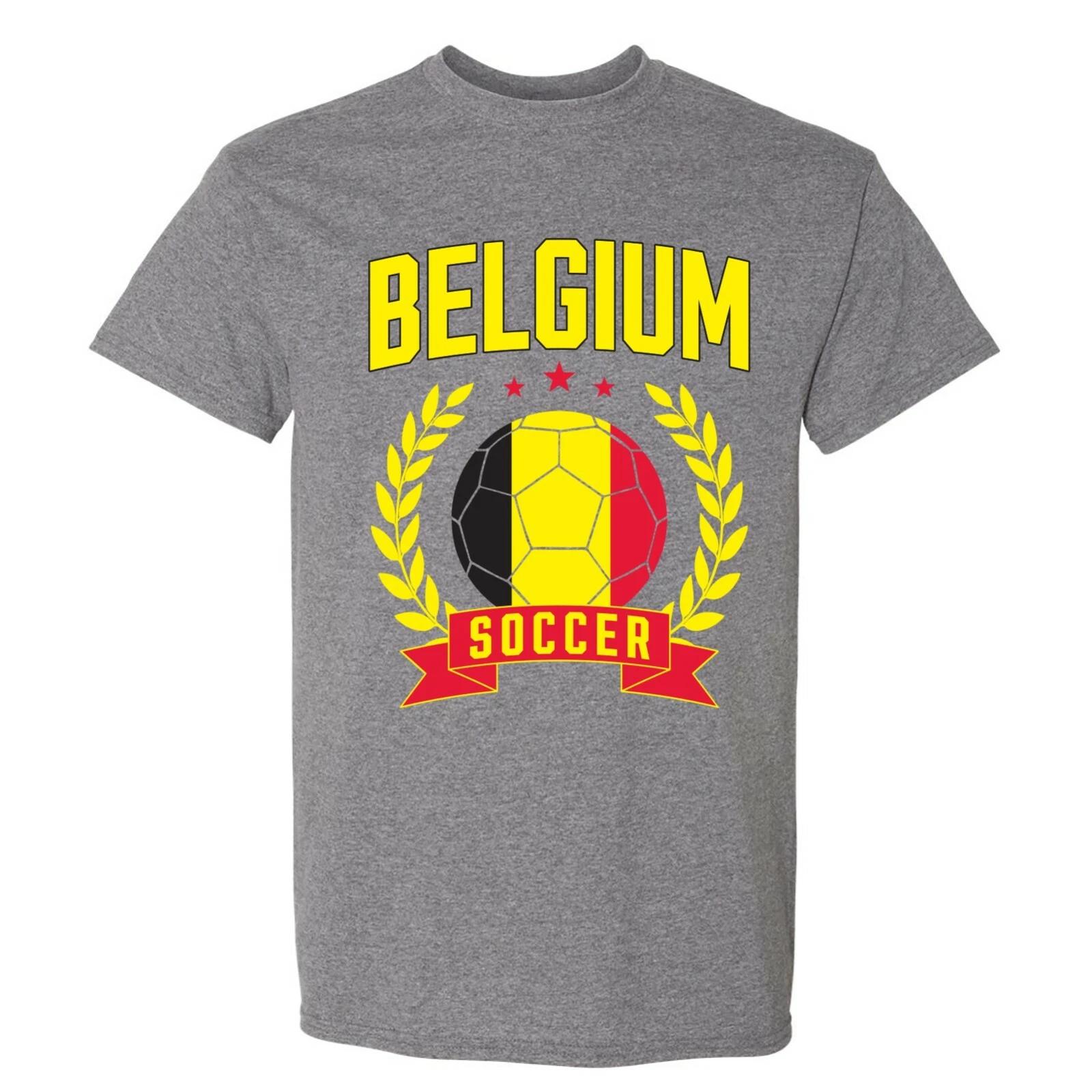 Belgium Soccer Laurel - World Football Cup T Shirt - Graphite Heather 4XL