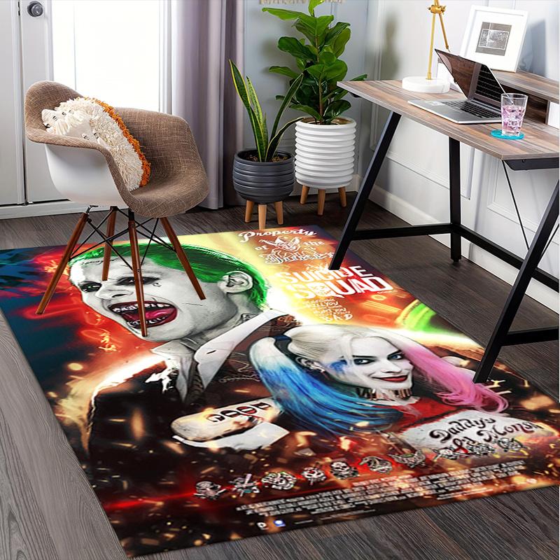 Suicide Squad Joker & Harley Quinn Poster Print Office Mat Home Decor Office Desk Chair Rugs Chair Carpet for office Chair Mat Gift For Hall