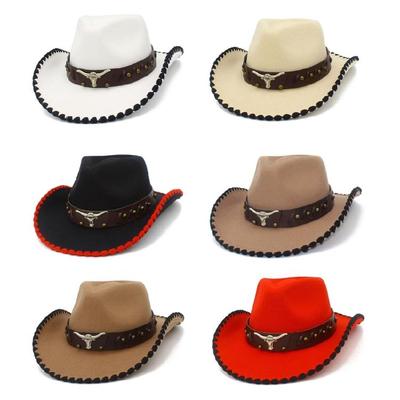 Cappelli a tesa piatta per festival musicali Cappello da cowboy per gioco di ruolo Cappellini Panama unisex per adulti