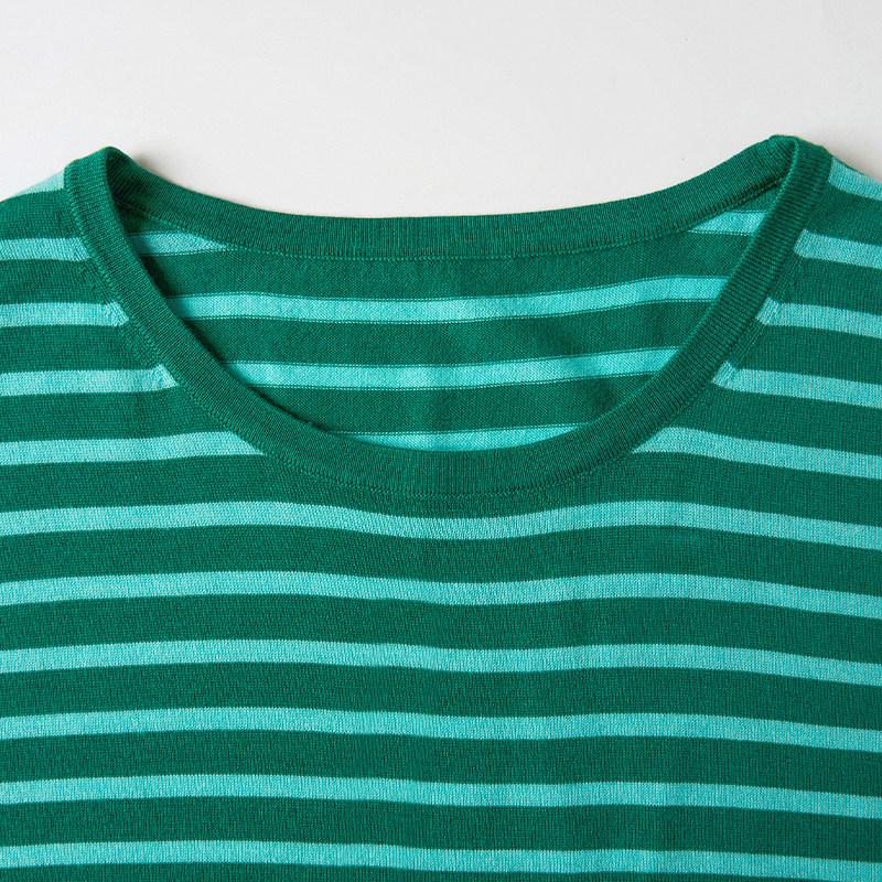 Northern Deer Spring Outfit: 100% Machine Washable, Fine Spun Wool Striped Shirt, 18 Gauge, ZC261044