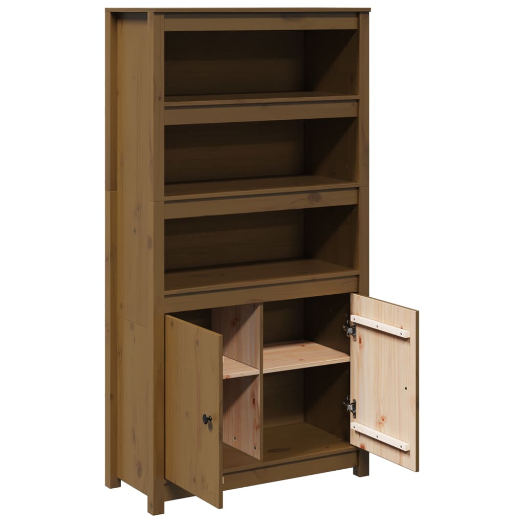 Highboard Honey Brown 80 x 35 x 154 cm Solid Pine Wood