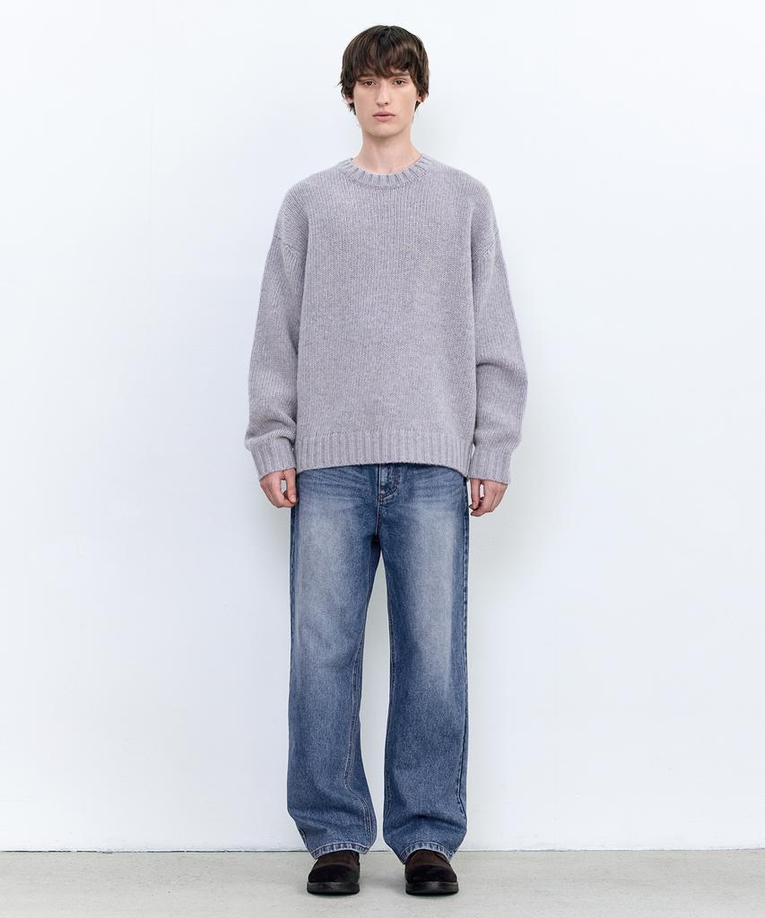 INSILENCE Shetland Wool Crewneck Sweater Lilac