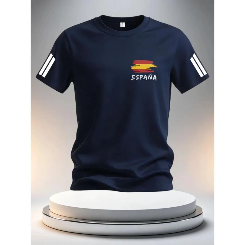 2026 Summer Spain Men's Football Jersey 3D Football Color Printed Crew Neck T-Sleeve